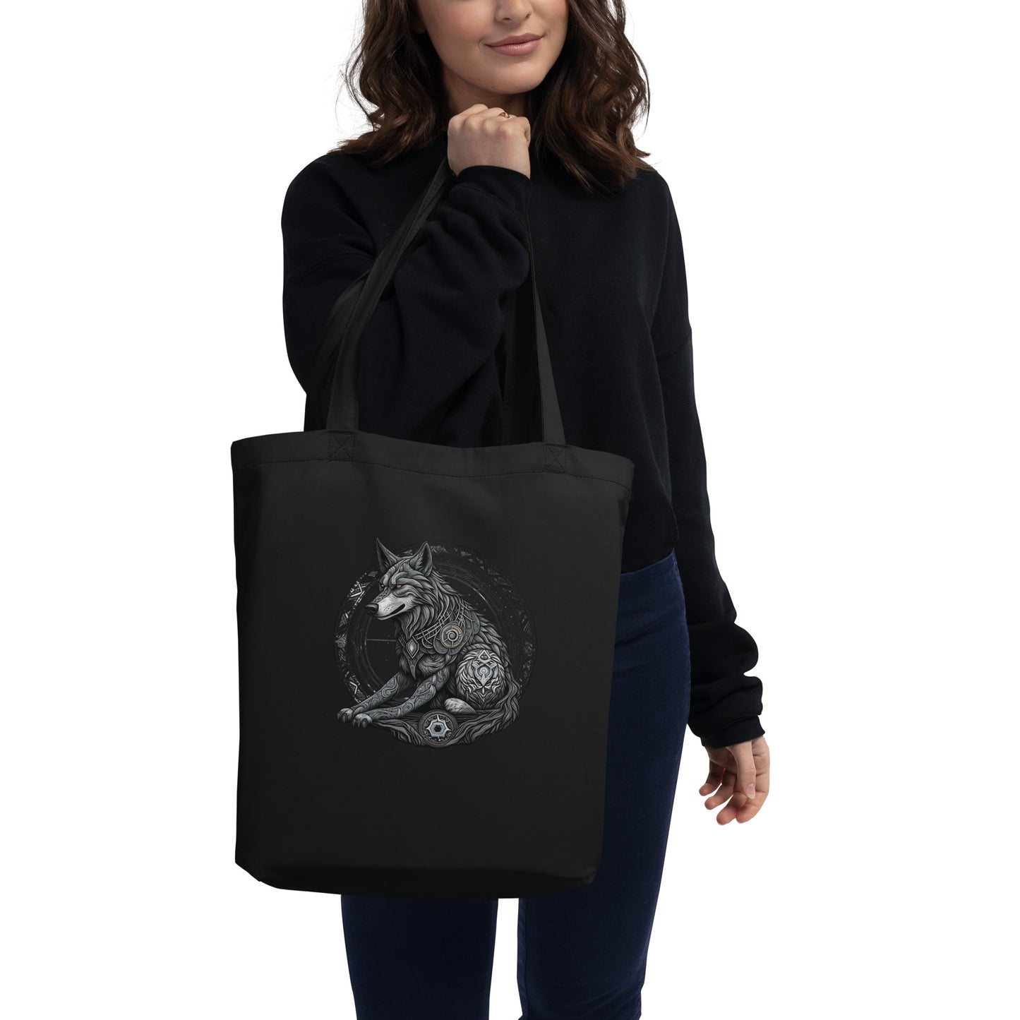 Norse Knotwork Dire Wolf Eco Tote Bag