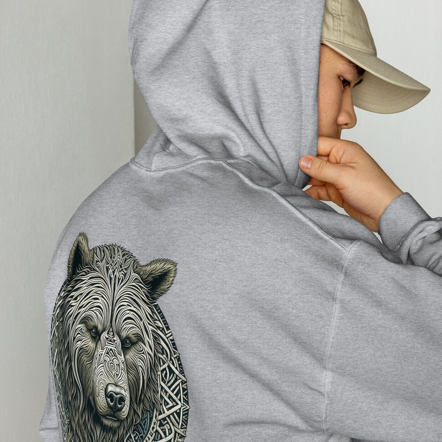 Norse Knotwork Grizzly Bear Hoodie
